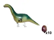 (15) New Walking Balloons - (5) Dinosaur with (10) Dinosaur Eggs