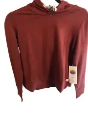 Vuori Womens Essential Halo Hoodie Pullover Currant Heather Red XS $96 New
