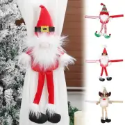 Christmas Curtain Buckle Long Hat Style Cartoon Old Man Holding Curtains