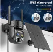 Hawkray Solar Security Wireless Outdoor Camera,10X Zoom,2K Resolution 360°