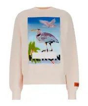 Heron Preston Graphic-Printed Crewneck Sweatshirt L Nude