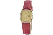 Elegance Defined: Nomos Ladies' Tetra 125-CC-L Quartz Watch - Red Leather & Golden Stainless Steel