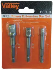 3pc Hex Bit Socket Adaptors 1/4", 3/8", & 1/2" DR