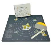 Ourokhome Silicone Baking Mat 20" x 16" Gray Dough Cutter New Open Box
