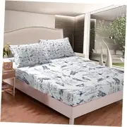 Aircraft Bed Sheet Set Kids Airplane Print Fitted Sheet Boys Twin Multi 38