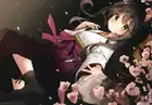Anime girl flower yukata brown hair japanese clothes Playmat Gaming Mat