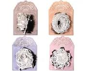 4 Pack Decoration Stickers Flower Molds Label Sticker Diary Journal Embellishment Scrapbook DIY Lace Paper Scrapbook Paper Hand Account