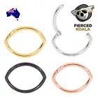 2Pcs Surgical Steel Oval Hinged Segment Septum Nose Tragus Ring Sleeper Earrings