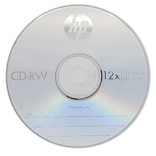 【臺灣中環製造 國際名牌】25片裝- HP LOGO CD-RW 12X 700MB 空白光碟片