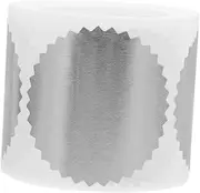 Homoyoyo 1 Roll Silver Stamped Stickers Large Circle Stickers for Embossing Graduation Decor Seal Decorative Embossed Tags for Awards Wax Seals Silver Glassine Paper Base