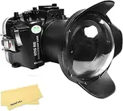 Seafrogs 40M/130FT Underwater Camera Housing Case w/ 6" Dome Port Kit Waterproof Housing Proteive Hard Case for Canon R5+ 24-105mm Lens