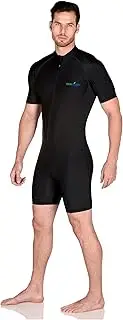 [EcoStinger] Men's Sunsuit One Piece Swimsuit Bodysuit Surf Suit UV Protection Swimwear UPF50+ Black