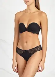 Simone Perele EDEN Black Strapless w/ Convertible Straps UW Bra 34E & Brief M