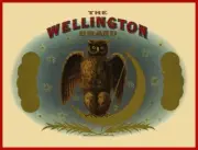 Vtg Look The Wellington Cigar Box Label NEW Metal Sign: Owl & Moon Theme
