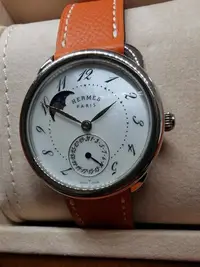 在飛比找Yahoo!奇摩拍賣優惠-HERMES愛馬仕 Arceau  珍珠母貝面盤自動機械腕錶
