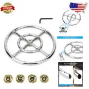 12" Round Gas Burner Ring - Durable BBQ Fire Pit Accessory for Cozy Gatherings