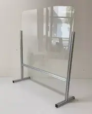 Separation Screen Freestanding Counter Sneeze Guard 25" x 27" inch Clear Acrylic