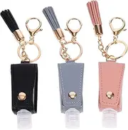 LIFKOME 3Pcs Portable Travel Liquid Bottle Key Chain Holder Hand Empty Bottle for Toiletries Shampoo Lotion and Cosmetics with Hook