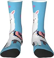 [JEJEA] Cute Alpacas print Socks For Men and Women Men's Moisture Control Crew Socks Gifts For Golf, Hunting, Camping