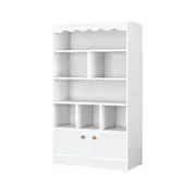 Foret Bookshelf Bookcase For Kids Display Rack Organiser Cabinet Shelves 4-Tier White