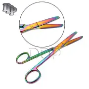Multi Titanium Color Rainbow Operating Scissor Blunt/Blunt 5.5" Straight Stain