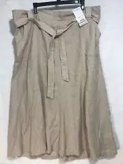 East Coast Skirt Evans European 35” Midi Coastal Beachy Boho Linen Blend NEW