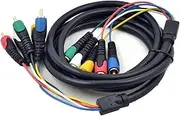 Oxtxuzdm Gold Plates 5RCA Male to 5RCA Male Cable 1.8m Length PVC Cable Against interferences Cord for Sound Video Connectio
