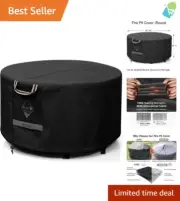 36" Heavy Duty Waterproof Fire Pit Cover with Adjustable Drawstring & Air Vents