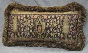Fringed Accent Pillow made w Ralph Lauren Rutherford Park Tapestry Fabric 19x10