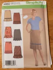 Simplicity Sewing Pattern 4882 Misses' Skirts Straight with Hem Variations 6-12