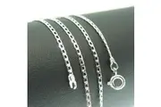 Silver Rhodium 46cm 18'' Flat Curb Cuban Necklace 2mm Solid Chain for Pendant
