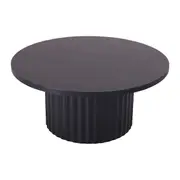 Caesar Round Timber Coffee Table - Messmate/Black