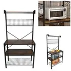 Layered Storage Shelf Efficient Metal Frame Storage Stand for Microwave Oven