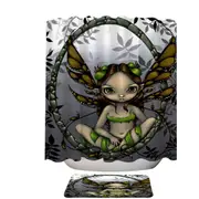 Big Eyed Hazel Fairy in the Forest Shower Curtain