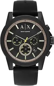 [Armani Exchange] Men's Watch with Three-Hand Analog Display and Stainless Steel or Leather Band, Watch for Men