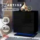 Artiss Bedside Table Side Table RGB LED Lamp 3 Drawers Nightstand Bedroom Gloss