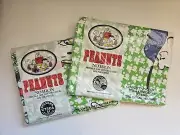 Vintage Peanuts Snoopy Twin Fitted Sheet And Pillowcase Baseball Green NEW NIP
