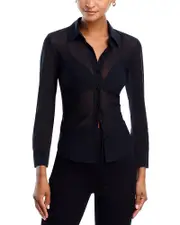 L'Agence Indiana Fitted Mesh Blouse
