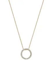 Bloomingdale's Fine Collection Diamond Circle Pendant Necklace in 14K Yellow Gold, 1.00 tcw