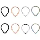 Pair Hinged Segment Hoop Septum Labret Ear Stud Nose Ring Cartilage Earring 16G