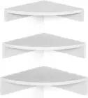 White Corner Shelf Wall Mount Set of 3 Floating Shelves for Wall