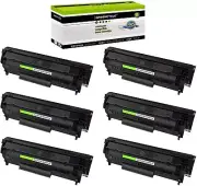 GREENCYCLE - 6 PACK Q2612A 12A Black Toner for HP LaserJet 1010 1012 1015 1020