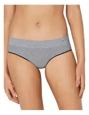[Bonds] Seamless Mini Stripe Midi Brief in Black/White