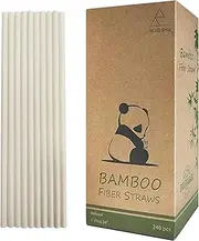 Biodegradable Bamboo Fiber Drinking Straws, Compostable Disposable Drinking Straw Pack 240, 100% Nature Bamboo Drinking Straws Instead of Plastic and Paper Straws