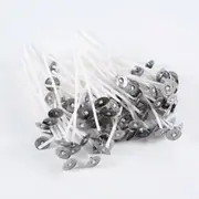100PCS Candle Wick Core Pre Waxed With Sustainers Cotton DIY Candle Making 20cm