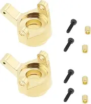 2PCS RC Model Vehicles Brass Steering Knuckle Front Axles Wheel Steering Cup Compatible with Axial SCX24 90081 AXI00001 AXI00002 1/24 RC Crawler Car with Screws
