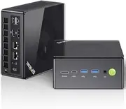 GMKtec Gaming Mini PC AMD Ryzen 7 8845HS (Turbo 5.1GHz) 32GB DDR5 2TB PCIe 4.0 SSD Desktop Computers Dual NIC LAN 2.5G, WiFi 6, USB3.2, USB-C 4.0, BT5.2, DP, HDMI, Dual Fan K8 Plus