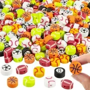 200 Polymer Clay Sports Ball Bead Assorted Lot 10mm 8 Ball Jewelry Supplies