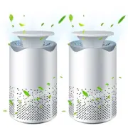 2 Pack HEPA Air Purifier for Home with USB Cable and Colorful Night Light, Ai...
