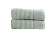 2PK Renee Taylor 650GSM Cambridge 80x160cm Bath Sheet Textured Towel Eucalyptus